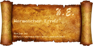 Wermescher Ernő névjegykártya